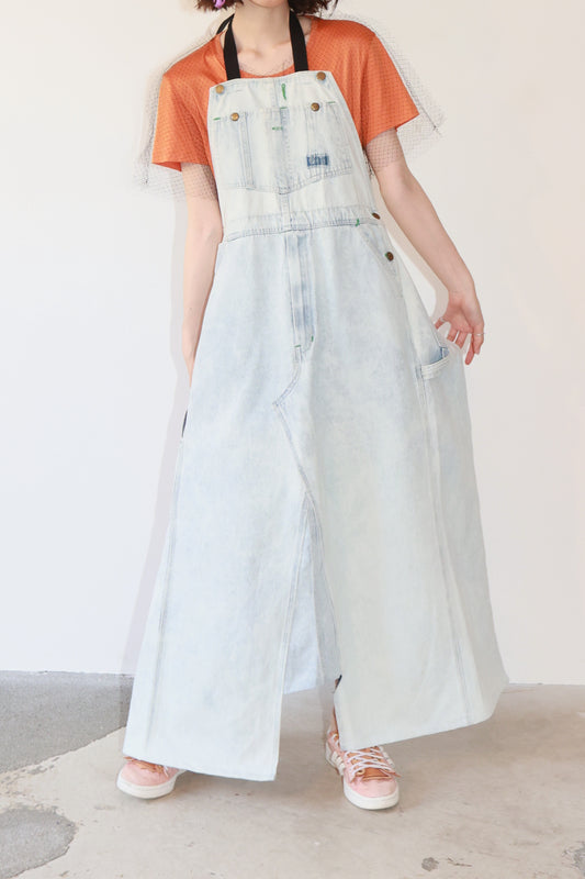 POTTOxUDW UP-CYCLED E-FLOW BLEACHED COVERALL APRON, HIGH BLEACHED