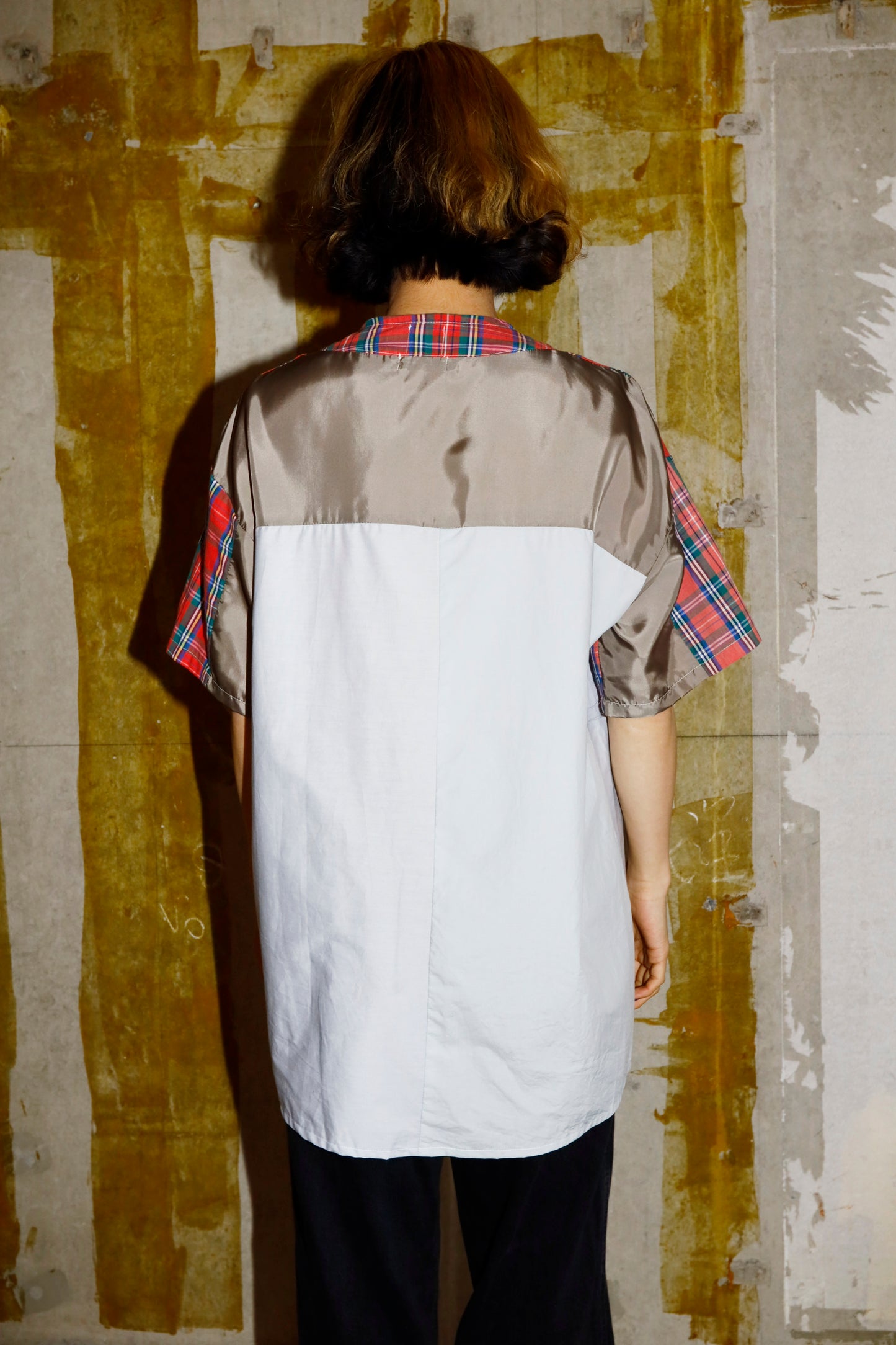 POTTOxUDW UP-CYCLED GRADATION BLEACHED ONE-PIECE DRESS/SHIRTS